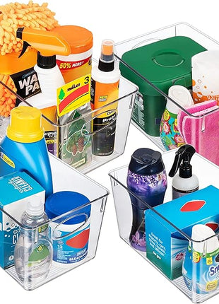 ClearSpace Plastic Storage Bins With lids, 4 Pack – Perfect Pantry Organization and Storage – Fridge Organizer, Pantry Storage Containers and Storage Bins, Cabinet Organizers