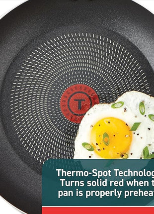 T-fal Initiatives Non Stick Fry Pan 2 Piece Set, 8.5, 10 Inch, Oven Broiler Safe 350F, Cookware, Kitchen Cooking Set, Skillets, Frying Pans, Egg Pan, Omelet Pan, Pots and Pans, Dishwasher Safe, Black