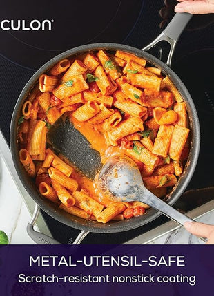 Circulon A1 Series with ScratchDefense Technology Nonstick Induction Sauté Pan with Helper Handle and Lid, 5 Quart, Graphite