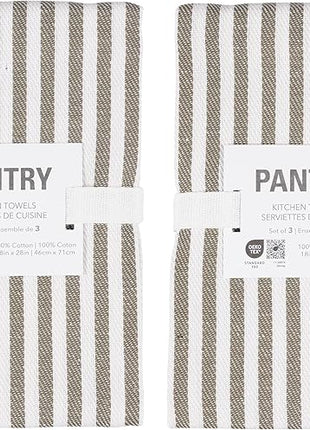 KAF Home Premium Kitchen Towels (18" x 28"), Large 100% Cotton, Flat & Terry Absorbent Dish Towel Set (Olive, 18 x 28-6 Pack)