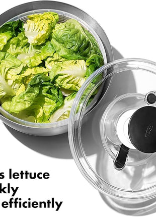 OXO Good Grips Stainless Steel Salad Spinner, 6.34 Qt. (Pack of 4)