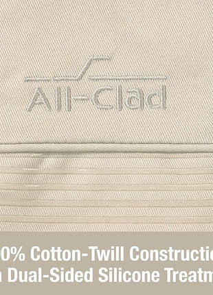 All-Clad Silicone Oven Mitts: Heat Resistant up to 500 Degrees - 100% Cotton & Silicone, 14"x7" Oven Mitt for Kitchen and Barbeque, 2-Pack, Almond