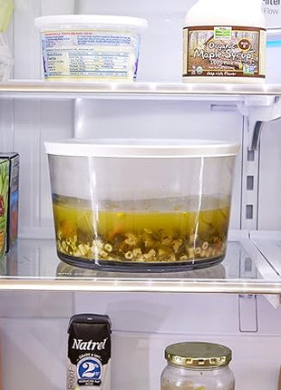 Anchor Hocking Glass Trifle Bowl with Lid, 104 oz Glass Salad Bowl with Plastic Lid