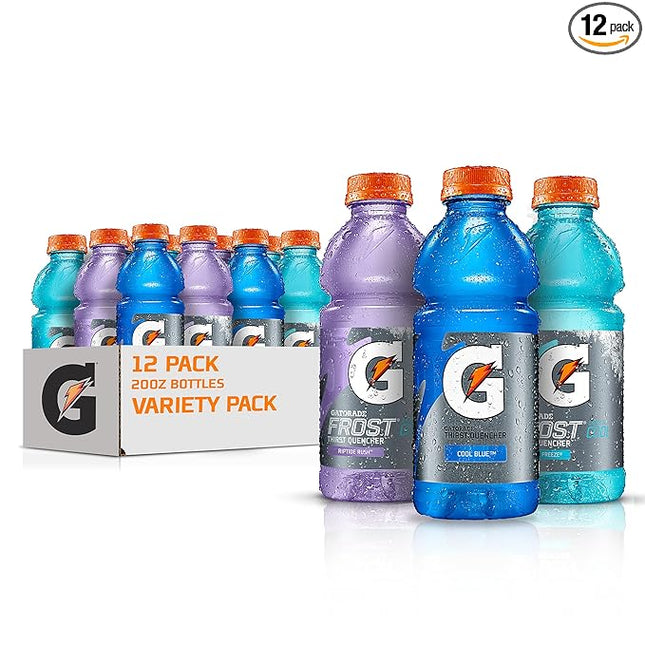 Gatorade Original Thirst Quencher 3-Flavor Frost Variety Pack, 20 Fl Ounce - Pack of 12