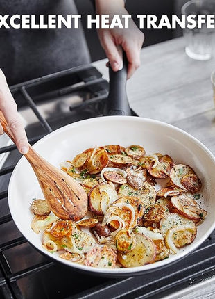 GreenPan Rio 8" and 10" Frying Pan Skillet Set, PFAS-Free, Healthy Ceramic Nonstick Cookware, Stay-Cool Bakelite Handles, Dishwasher Safe, Easy Clean, Durable Performance, Black