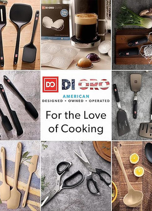 DI ORO Silicone Spatula Set - Rubber Kitchen Spatulas for Baking, Cooking, & Mixing - 600°F Heat-Resistant & BPA Free Silicone Scraper Spatulas for Nonstick Cookware - Dishwasher Safe (5pc, Clay)
