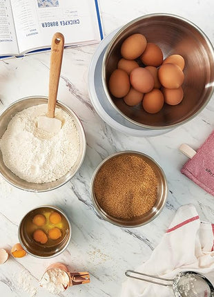 Double Wall Stainless Steel Mixing Bowls with Airtight Lids (Set of 4) Nesting Bowls for Space Saving Storage - Non-Slip Bottoms for Stability - Mixing Bowl Set For Cooking, Baking & Food Storage.