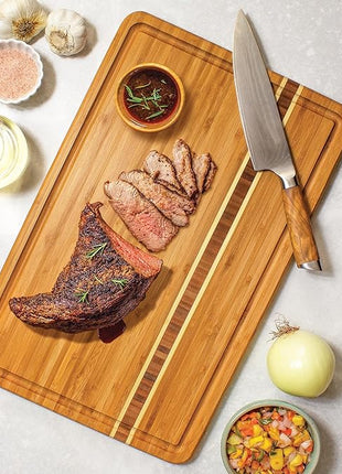 Totally Bamboo Dominica Large Cutting Board with Juice Groove, 20-5/8" x 12-1/2"