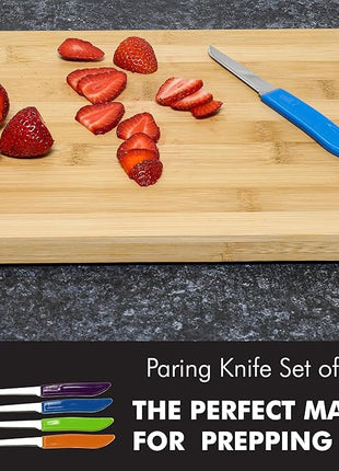 Chef Craft Select Paring Knife Set, 2.5 inch blade 6 inch in length 4 piece set, Assorted