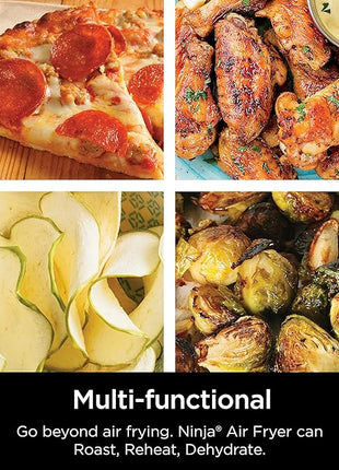 Ninja | Air Fryer | 4 QT Capacity | 4-in1 Roast, Crisp, Roast, Reheats, & Dehydrates | Dishwasher Safe Parts | Includes 20 Easy & Healthy Recipes | Compact | Grey | AF101