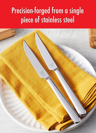ZWILLING Contemporary Steak Knife Set of 8, Oval handle, Stainless Steel, with 12" x 10" case