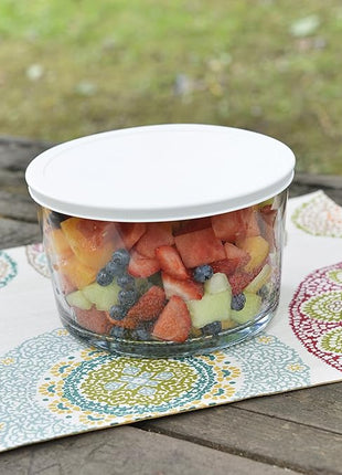Anchor Hocking Glass Trifle Bowl with Lid, 104 oz Glass Salad Bowl with Plastic Lid