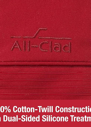 All Clad Silicone Oven Mitt: Heat Resistant up to 500 Degrees - 100% Cotton & Silicone, 14"x7" Oven Mitt for Kitchen and Barbeque, 1-Pack, Chili