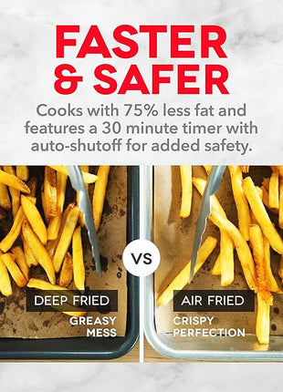 Dash DMAF360GBRD02 Aircrisp® Pro Digital Air Fryer + Oven Cooker with Digital Display + 8 Presets, Temperature Control, Non Stick Fry Basket, Recipe Guide + Auto Shut Off Feature, 3qt, Red