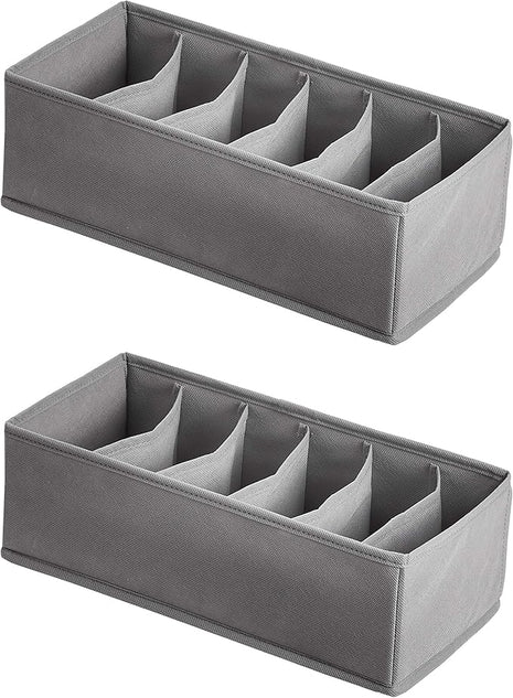 Amazon Basics Underwear Dresser Drawer Organizers, Pack of 2, Gray