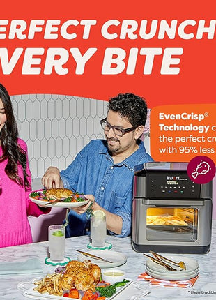 Instant Pot 10QT Air Fryer, 7-in-1 Functions with EvenCrisp Technology that Crisps, Broils, Bakes, Roasts, Dehydrates, Reheats & Rotisseries, Includes over 100 In-App Recipes, Stainless Steel