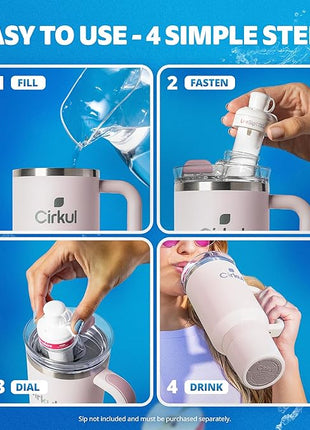 Cirkul 40oz. Cherry Blossom Stainless Steel Tumbler with Handle, All-Day StrawSip™, Double-Wall Insulated