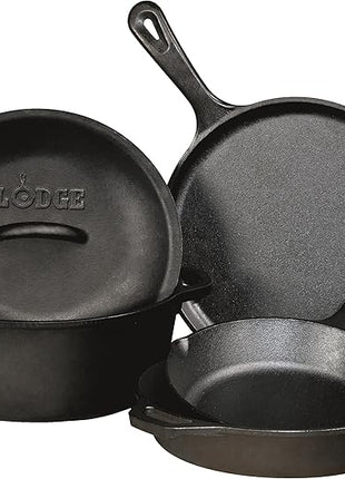 Lodge 2 Quart Pre-Seasoned Cast Iron Dutch Oven with Lid - Dual Handles - Use in the Oven, on the Stove, on the Grill or over the Campfire - Black