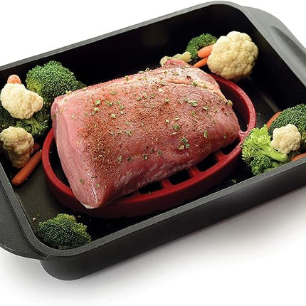 Norpro 405 Oval Silicone Roast Rack, Red 9x6