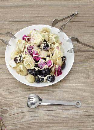 Mini Appetizer Tongs Stainless Steel Set of 4, MSY BIGSUNNY Small Serving Tongs, 6 Inch(15.2cm, Silver)