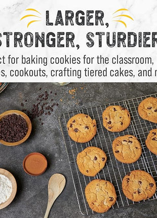 Checkered Chef Cooling Rack for Cooking and Baking - 11 ¾" x 17 Set of 2 Stainless Steel, Oven Safe Grid Wire Cookie Cooling Racks