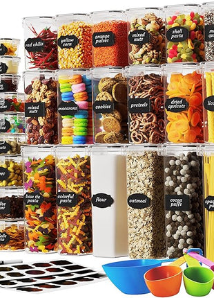Chef's Path Airtight Food Storage Container Set with Lids - Superior Variety Pack of 36 for Kitchen & Pantry Organization, BPA Free Kitchen Storage Containers for Cereal, Flour &, Sugar