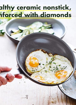 GreenPan Chatham Hard Anodized Healthy Ceramic Nonstick, 11" Frying Pan Skillet, PFAS-Free, Dishwasher Safe, Oven Safe, Gray