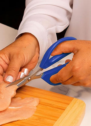 Joyce Chen Original Unlimited Kitchen Scissors All Purpose Kitchen Shears With Comfortable Handles, Blue, 2 Pack