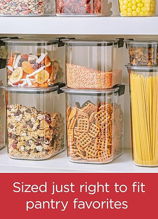 Rubbermaid Brilliance 16-Cup Airtight Food Storage Container with Lid Clear/Grey - optimal for pantry organization flour sugar and food storage