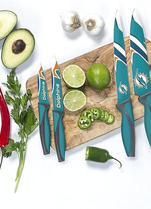 The Sports Vault NFL Miami Dolphins 5-Piece Kitchen Knife Set