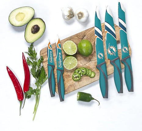 The Sports Vault NFL Miami Dolphins 5-Piece Kitchen Knife Set