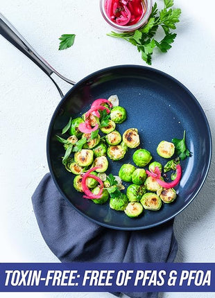 Blue Diamond Cookware Hard Anodized Ceramic Nonstick, 10" Frying Pan Skillet, PFAS-Free, Dishwasher Safe, Oven Safe, Grey