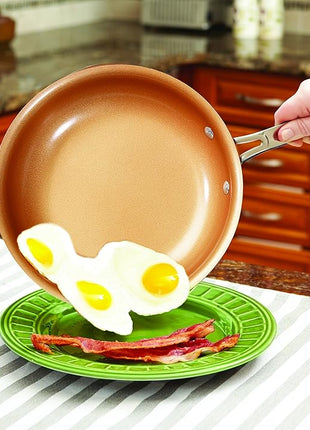 BulbHead Red Copper 10 PC Copper-Infused Ceramic Non-Stick Cookware Set