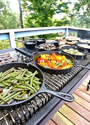 Lodge 3 Quart Pre-Seasoned Cast Iron Deep Skillet - Signature Teardrop Handle & Assist Handle - Use in the Oven, on the Stove or Grill, or Over a Campfire - Use to Sear, Sauté, Bake, Broil, Braise, Fry, or Grill - Black