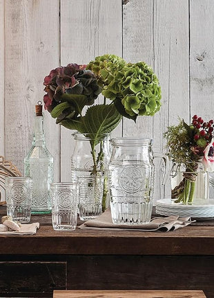 Bormioli Rocco Romantic Set Of 6 Tumbler Glasses, 11.5 Oz. Clear Crystal Glass, Made In Italy.