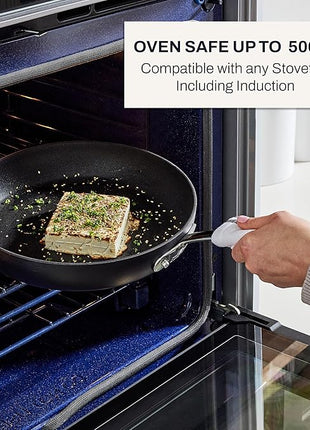 All-Clad HA1 Hard Anodized Nonstick Fry Pan Set – 3-Piece Cookware, 8", 10", 12" Skillets with Lid, Induction Compatible, Oven Safe to 500°F, Lid Safe to 350°F, Black