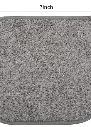 100% Cotton Kitchen Everyday Basic Terry Pot Holder Heat Resistant Coaster Potholder for Cooking and Baking Set of 5 Grey