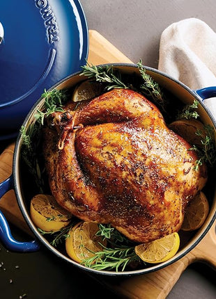 Tramontina Bestow Enameled Cast Iron Dutch Oven Pot with Lid, Round 5.5-quart, Blue