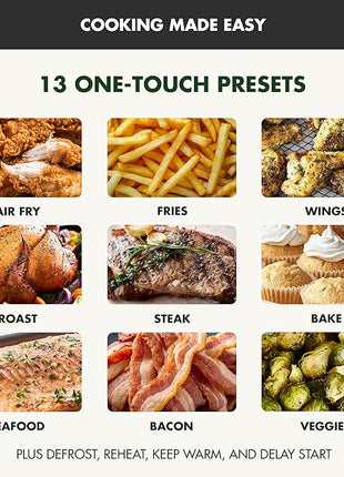 GreenPan Clearview Extra Large 7QT Air Fryer, 360° Clear Window, PFAS-Free Ceramic Nonstick Drawer and Tray, Heat to 400°F, 13-Presets, Shake Reminder, Keep Warm, Delay Start, Dishwasher Safe Parts