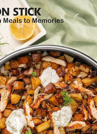 Frying Pans Nonstick Set with Lid,Hybrid Non Stick 5 Quart Saute pan,10 inch Skillet,8 inch Skillet PFOA Free Cookware,Stainless Steel skillet,Deep Saute Pan,Dishwasher Safe,Works on All Cooktops