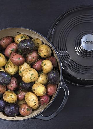 Lodge Manufacturing Company EC6D18 Enameled Dutch Oven, 6 qt, Midnight Chrome
