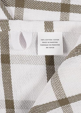 KAF Home Premium Kitchen Towels (18" x 28"), Large 100% Cotton, Flat & Terry Absorbent Dish Towel Set (Olive, 18 x 28-6 Pack)