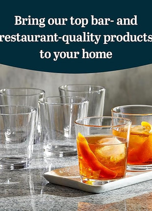 Libbey Bar Essentials Double Old Fashioned Glasses, 12 oz, Clear Restaurant Quality Drinking Glasses Set of 6, Modern Rocks Glass Set for Everyday Use