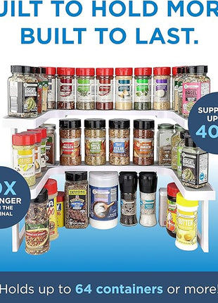 Spicy Shelf 3.0 - Expandable 2 Tiered Spice Rack Organizer for Cabinet & Pantry - Kitchen Seasoning Organizer - Cabinet Spice Racks for Inside Cabinets (Spicy Shelf Premium) - Home Organization