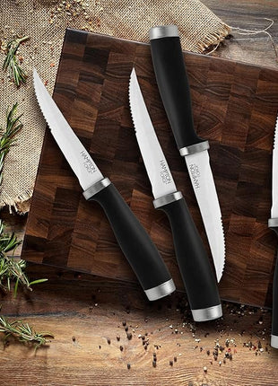 Hampton Forge Epicure–4PieceSteak KnifeSet–Black, Silver