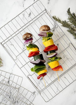 KITCHENATICS 4-Tier Stackable Cooling Racks for Baking, 100% Stainless Steel Wire Rack, Oven Safe Baking Rack, Oven Rack for Pizza, Cake, Bread, Cooling Rack for Cooking and Baking, Cookie Rack 15x10