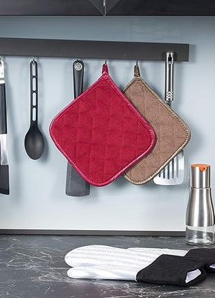 Pot Holders Cotton Made Machine Washable Heat Resistant Potholder, Pot Holder, Hot Pads, Trivet for Cooking and Baking (5, Brown)