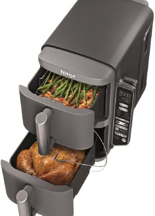 Ninja DoubleStack XL Smart 2-Basket Air Fryer, Smart Cook System, DoubleStack Technology Cook 4 Foods at Once, Space Saving Design, 10 QT, 6-in-1, Smart Finish & Match Cook, Air Fry, Broil, Bake SL451