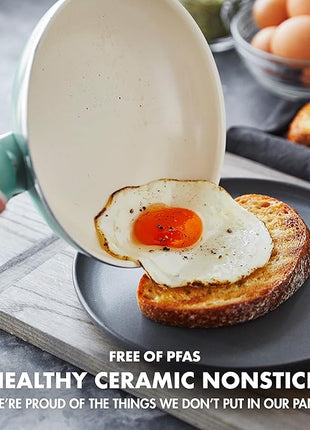 GreenPan Rio Healthy Ceramic Nonstick 16 Piece Cookware Pots and Pans Set, PFAS-Free, Dishwasher Safe, Turquoise