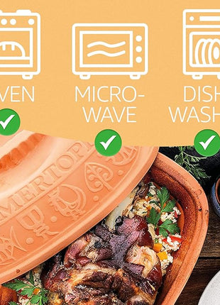 Romertopf Clay Roaster | Non-Stick Dutch Oven | Health Pot Cooking | Clay Baker | Versatile Cooking Vessel - 1.6 Quarts (1.5 Liters) for up to 2 people